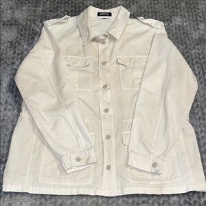 Buffalo David Britton Utility Jacket. 100% Cotton.  Button Down. Draw String. LG